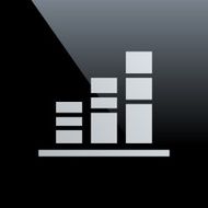 Bar Graph icon on a black background - Core Series N20