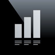 Bar Graph icon on a black background - Core Series N21