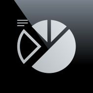 Pie Chart icon on a black background - Core Series N7