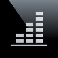 Bar Graph icon on a black background - Core Series N23