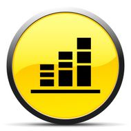 Bar Graph icon on a round button - Curve Series N20