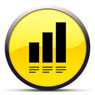 Bar Graph icon on a round button - Curve Series N21