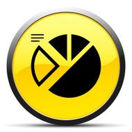Pie Chart icon on a round button - Curve Series N7