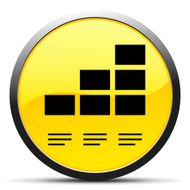 Bar Graph icon on a round button - Curve Series N22