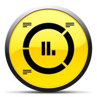 Donut Chart icon on a round button - Curve Series N5