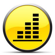 Bar Graph icon on a round button - Curve Series N23