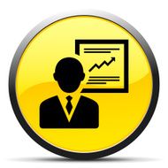 Businessman icon on a round button - Curve Series N22