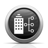 Office Building icon on a round button - Elect Series N2