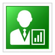 Businessman icon on a square button - Flat Series N18