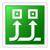Conveyor icon on a square button - Flat Series N2