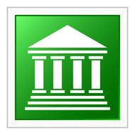 Bank icon on a square button - Flat Series N9