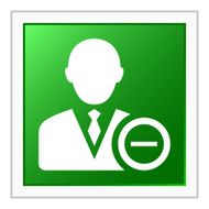 Businessman icon on a square button - Flat Series N19