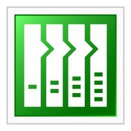 Flowchart icon on a square button - Flat Series N11