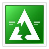 Chevron Chart icon on a square button - Flat Series N11