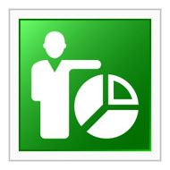 Businessman icon on a square button - Flat Series N20