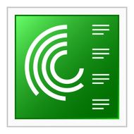 Radial Chart icon on a square button - Flat Series