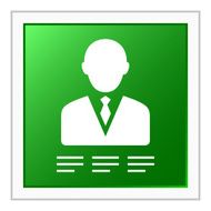 Businessman icon on a square button - Flat Series N21