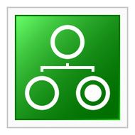 Organization Chart icon on a square button - Flat Series N5