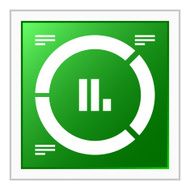 Donut Chart icon on a square button - Flat Series N5