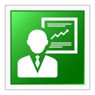 Businessman icon on a square button - Flat Series N22