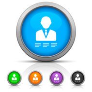 Businessman icon on round buttons - Gloss Series N21