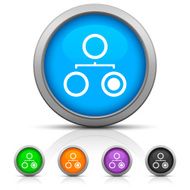 Organization Chart icon on round buttons - Gloss Series N5