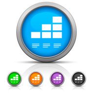 Bar Graph icon on round buttons - Gloss Series N22