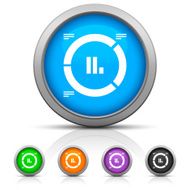 Donut Chart icon on round buttons - Gloss Series N5
