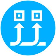 Conveyor icon on a round button - Round Series N2