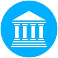 Bank icon on a round button - Round Series N9