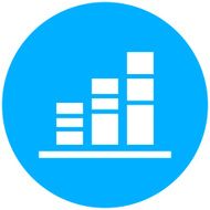 Bar Graph icon on a round button - Round Series N20