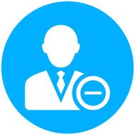 Businessman icon on a round button - Round Series N18