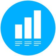Bar Graph icon on a round button - Round Series N21