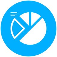 Pie Chart icon on a round button - Round Series N6