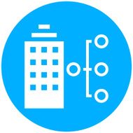 Office Building icon on a round button - Round Series N2