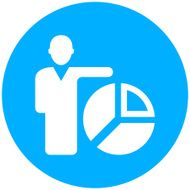 Businessman icon on a round button - Round Series N19