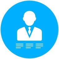 Businessman icon on a round button - Round Series N20
