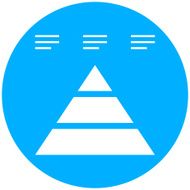 Pyramid icon on a round button - Round Series N12