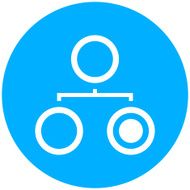 Organization Chart icon on a round button - Round Series N5