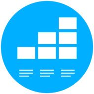 Bar Graph icon on a round button - Round Series N22