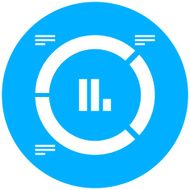 Donut Chart icon on a round button - Round Series N5