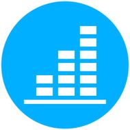 Bar Graph icon on a round button - Round Series N23