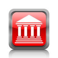 Bank icon on a square button - RubyRed Series N9