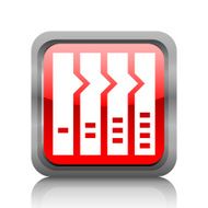 Flowchart icon on a square button - RubyRed Series N11