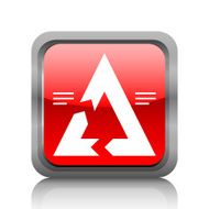 Chevron Chart icon on a square button - RubyRed Series N11