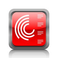 Radial Chart icon on a square button - RubyRed Series