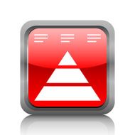 Pyramid icon on a square button - RubyRed Series N12