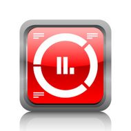 Donut Chart icon on a square button - RubyRed Series N5