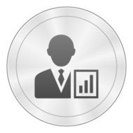 Businessman icon on a round button - Sharp Series N18