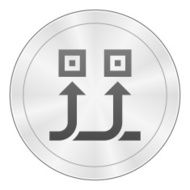 Conveyor icon on a round button - Sharp Series N2